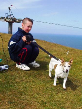 Jimmy with Jenny's little dog