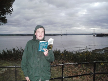 Liam at the Offa's Dyke Path start point with views across to the Severn Bridge