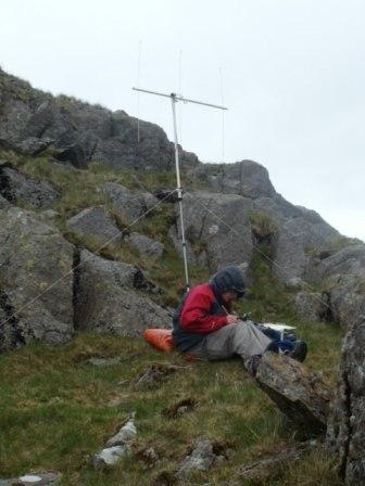 Jimmy's sheltered operating spot just off the summit