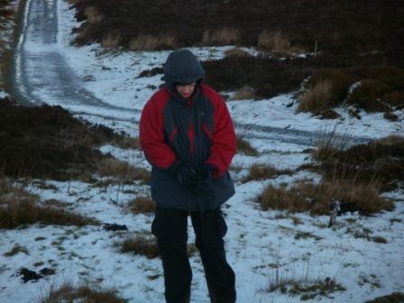 Jimmy puts on his gloves early into the ascent of Cyrn-y-Brain GW/NW-043