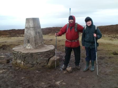 Tom & Liam back at Hay Bluff on the way down