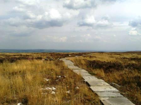 Flagged path across Rombalds Moor