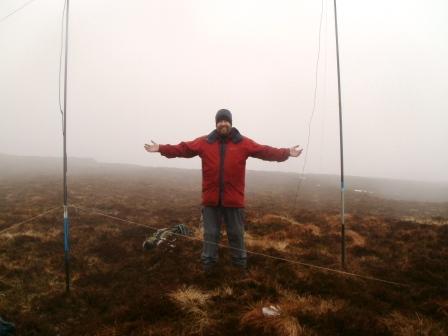 Tom admiring the antenna farm on Maesglase