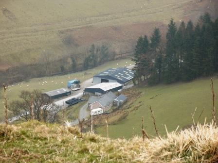 Looking down on the farm with a zoom shot