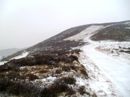 Looking back to saddle on early part of final approach to summit