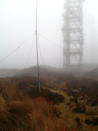 Two radio masts...