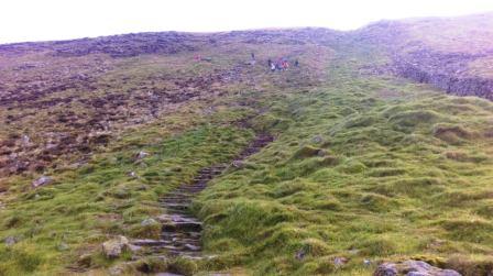 Final steep ascent onto Ingleborough summit