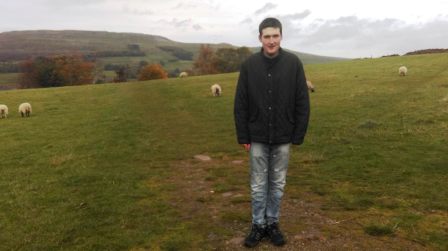 Liam, between the Wensleydale Creamery and Hawes village