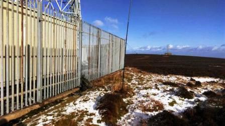 Antenna set up beside the transmitter compound