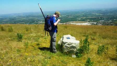 Jimmy at the memorial stone