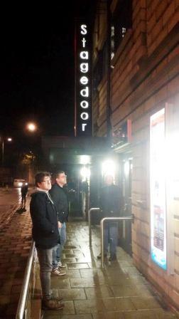 Andy and Andy outside the theatre in Ayr