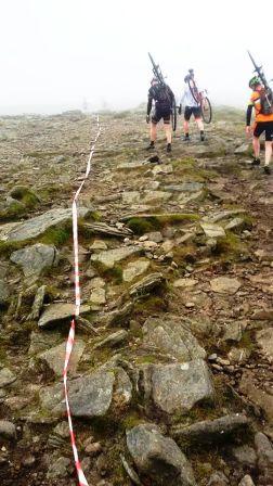 Following the mountain bikers to the summit