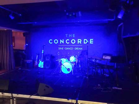 Stage set at the Concorde Club, Eastleigh