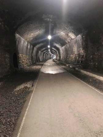 Inside one of the tunnels