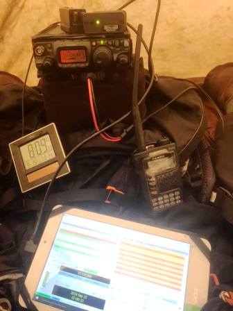 Operating inside the bothy bag shelter