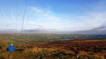 Greg M0TXX enjoying the fine views while activating in the Staffordshire Moorlands