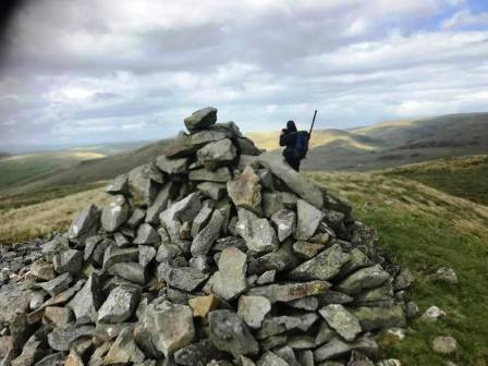 Jimmy taking photographs on the summit of Drosgol