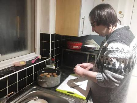 Jimmy M0HGY making Scotch eggs