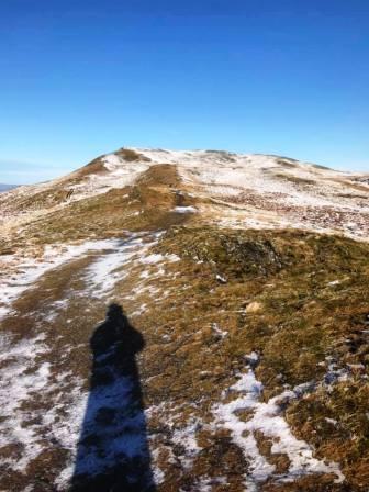 Looking up towards the summit, mid-ascent