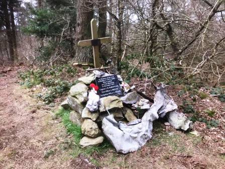 Memorial on Mynydd y Cwm summit