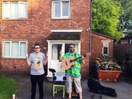 Liam & Tom entertaining the street after the NHS clap