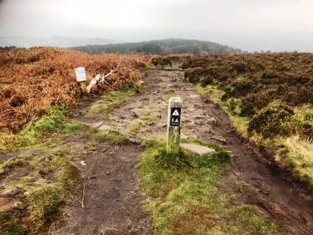 Descent path off the summit