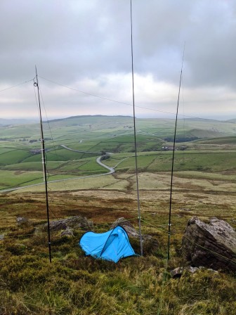 My wild camp and antenna farm on Shining Tor