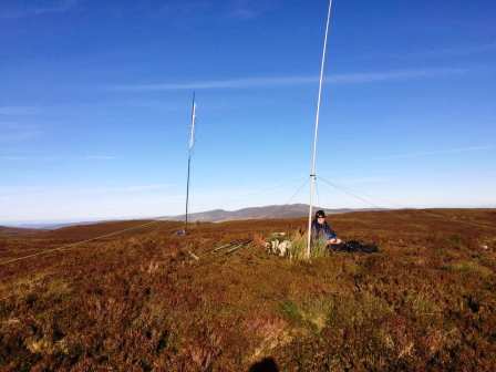 Both our antennas set up of Foel Cedig
