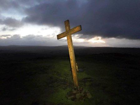 Early morning arrival at Slemish summit