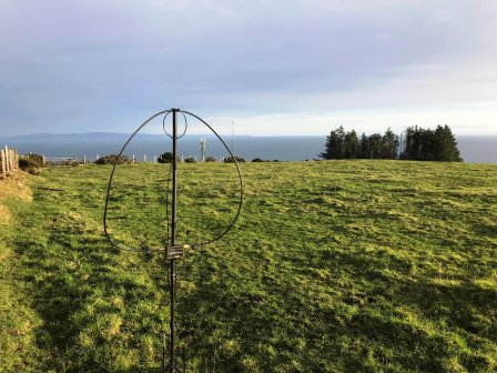 Looking down the slope towards the radio mast compund and the Irish Sea