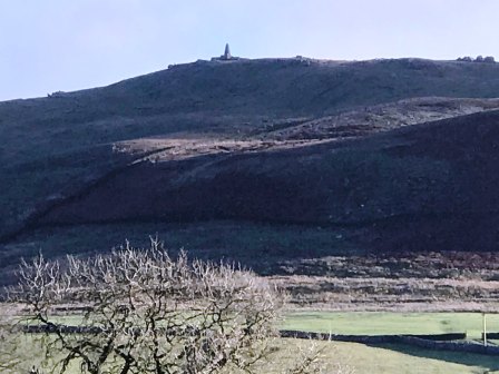 Zooming in on the summit obelisk