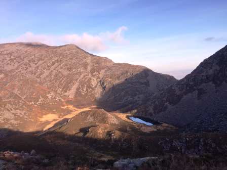 Looking back down to the tarn