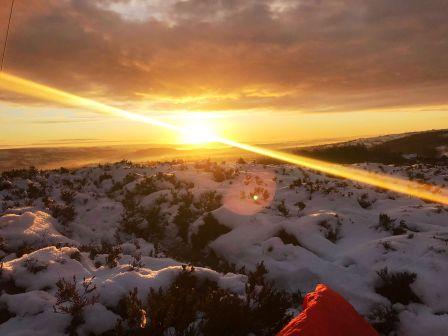 Snowy sunrise from The Cloud