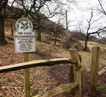 A lesser0used footpath onto The Cloud