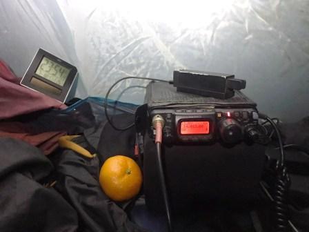 Station set up in the tent