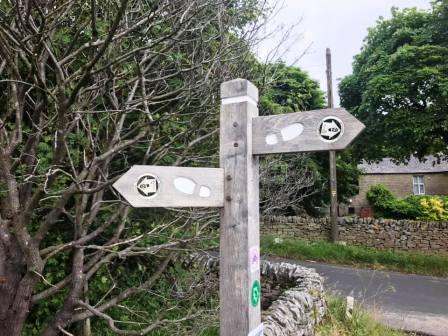 Gritstone Way marker post between Windyways and Tegg's Nose