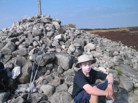 Jimmy rests at Bleaklow summit