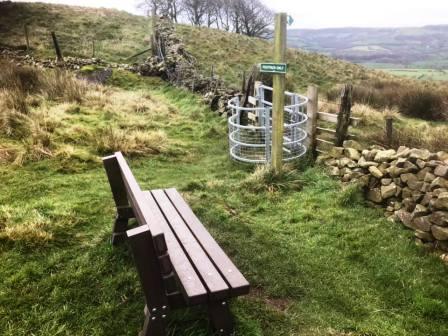 Rest spot before leaving the road onto the public footpath