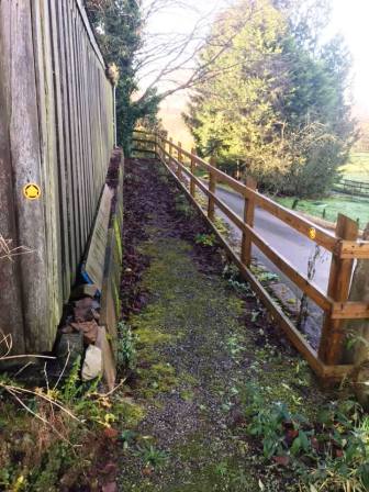 Footpath route out of Stilesmeadow Farm