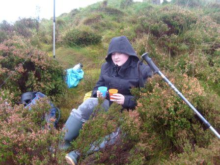 Liam on summit with soup ready to go