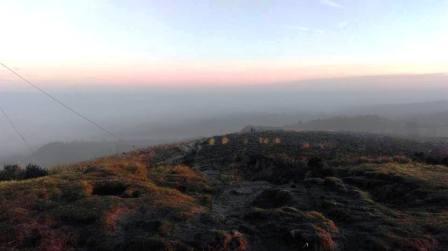 Fog filling the Dave Valley