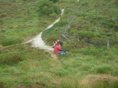 Looking down on Tom's activating position from the trig point