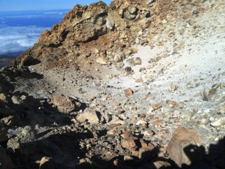 Looking into the crater