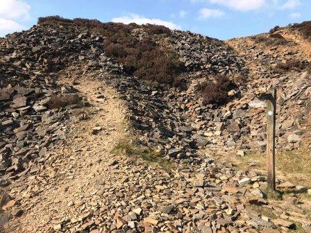 Steep path up the quarry tip