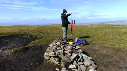 Jimmy setting up at the summit