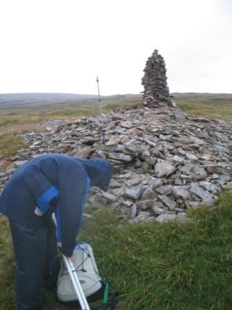 Packing up the radio gear on Fountains Fell