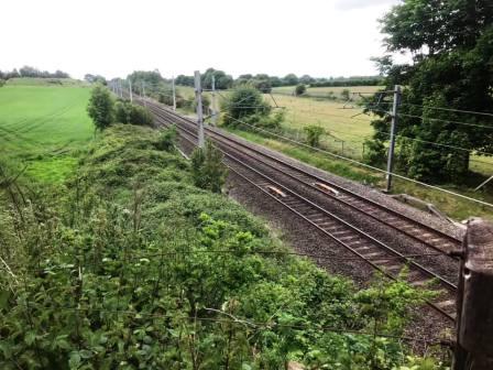 Railway line south from Goostrey Station