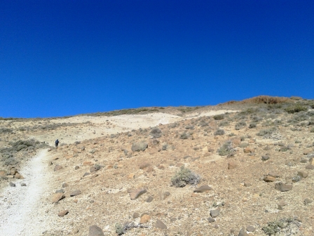 Jimmy stretching out ahead on the final approach to the summit