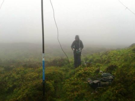 12m GP is up, Jimmy still setting up the 2m antenna