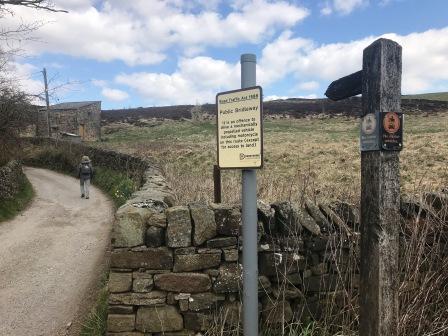 Bridleway track from the A624 road up to the Pennine Bridleway